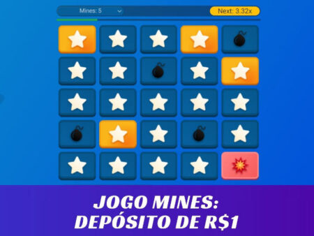 Jogo Mines com depósito de 1 real