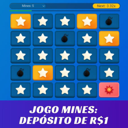Jogo Mines com depósito de 1 real